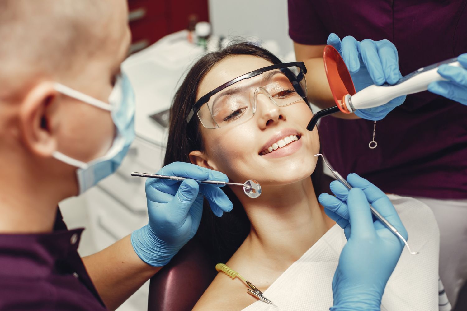 Dentist taking accurate digital scans for custom whitening trays in West Byfleet